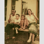 Paul, son Paul Ferenca, daughter Joanna and wife Jannelise, 1954
