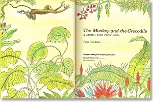 The Monkey and the Crocodile title page by Paul Galdone